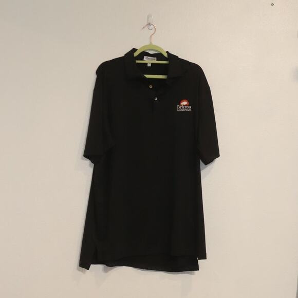 Peter Millar Black Brazos Midstream Golf Polo Sz L - Picture 1 of 10